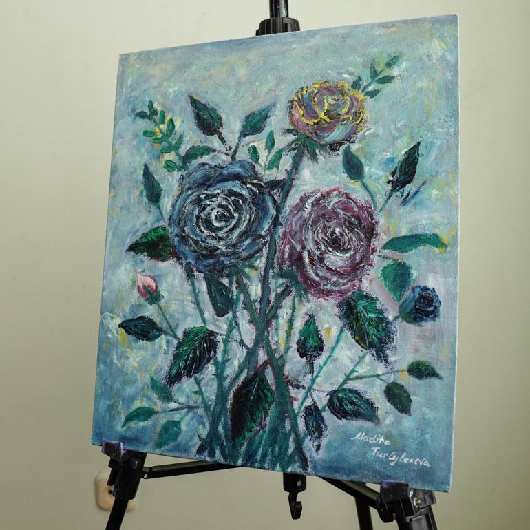 Original Abstract Floral Painting by Madina Turlybekova