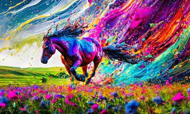 Print of Abstract Expressionism Horse Digital by Colby Schmitz