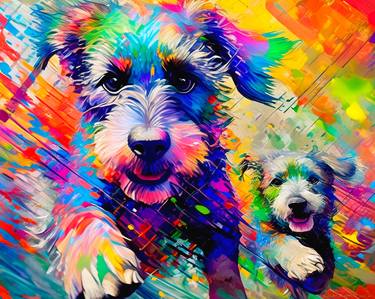 Original Abstract Dogs Digital by Colby Schmitz