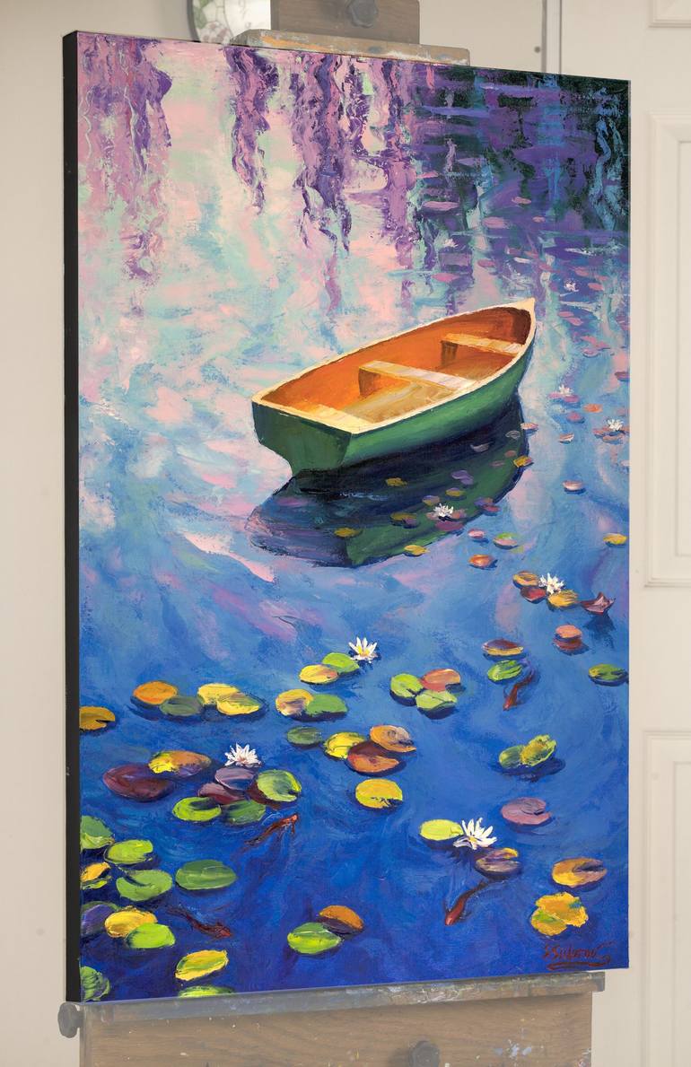 Original Boat Painting by Stanislav Sidorov