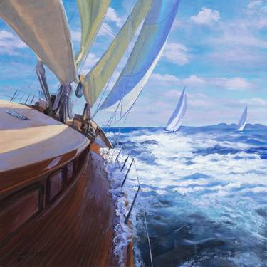 Print of Expressionism Sailboat Paintings by Stanislav Sidorov