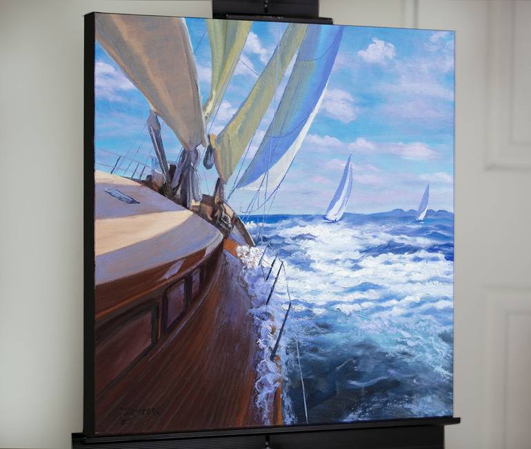 Original Contemporary Sailboat Painting by Stanislav Sidorov