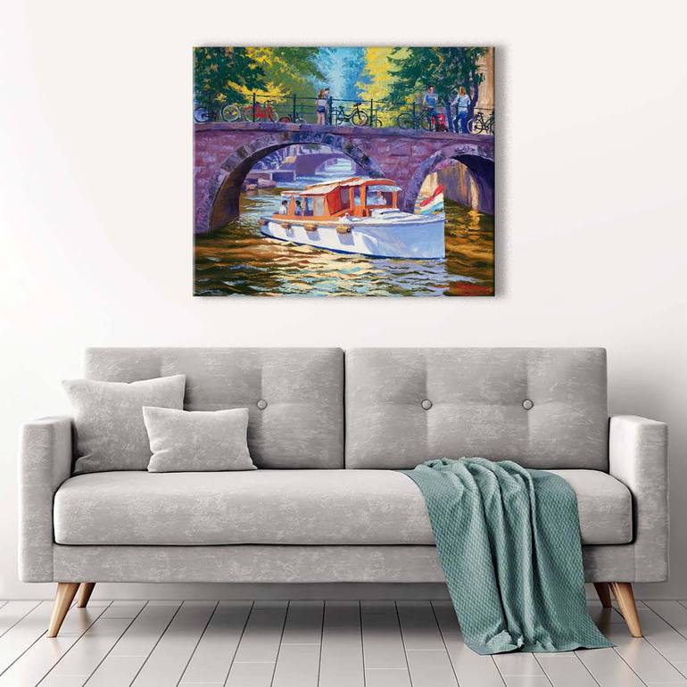 Original Expressionism Boat Painting by Stanislav Sidorov