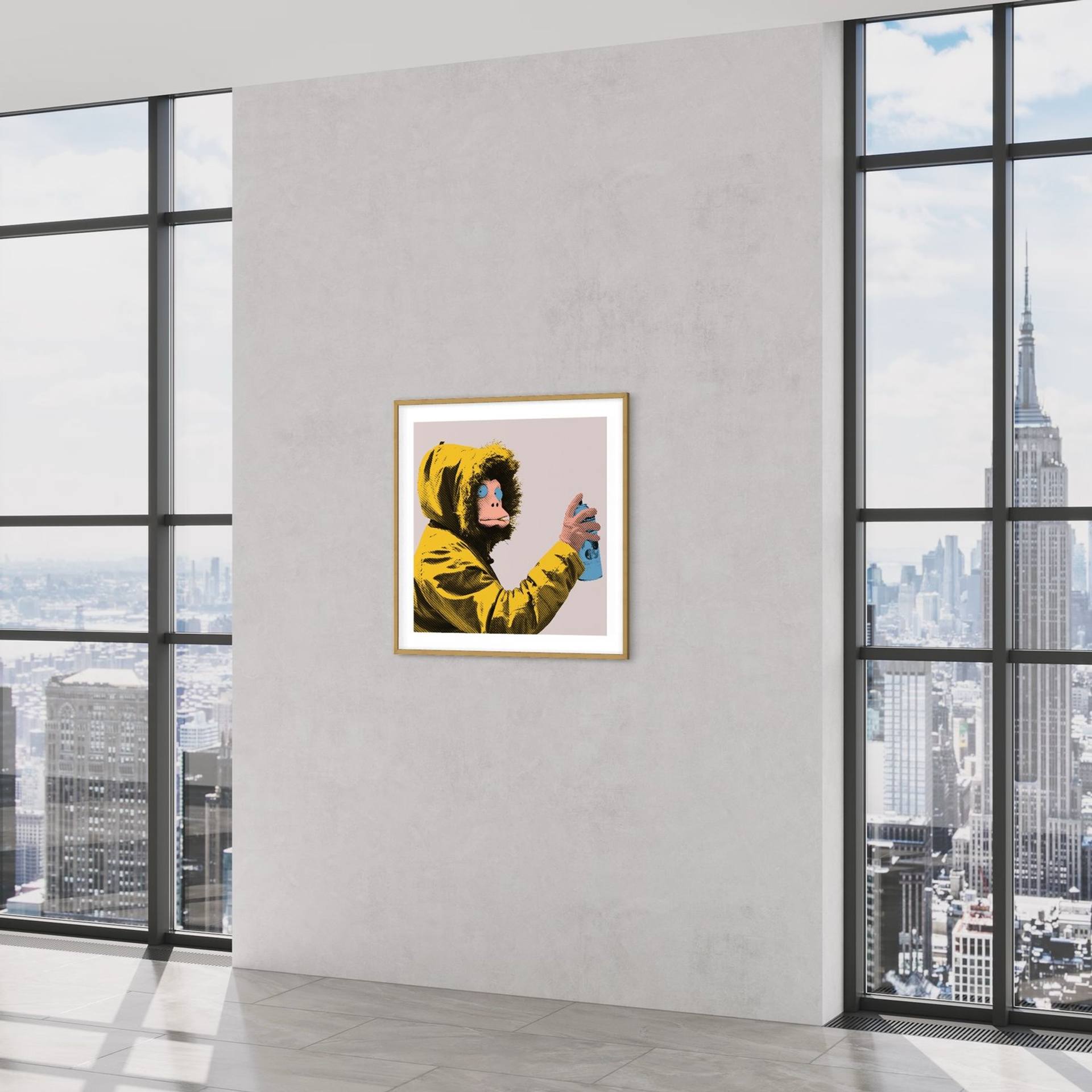 Banksy, Icon, Monkey Mask Session, Yellow/Violet, 2022