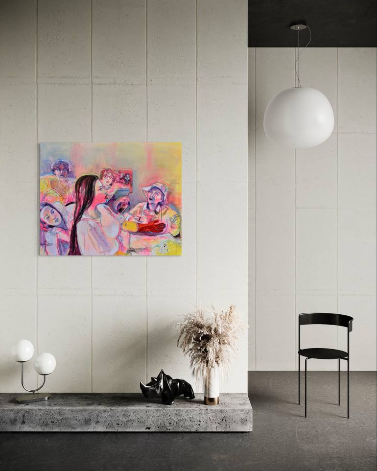 Original Abstract People Painting by Julia Shanaytsa