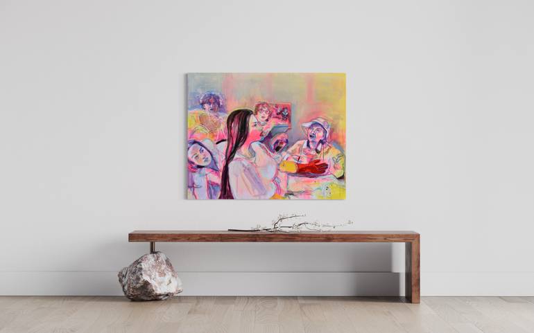 Original Abstract People Painting by Julia Shanaytsa