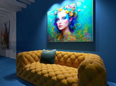 Turquoise Curly. Giclee painting(160 x 120 cm) thumb