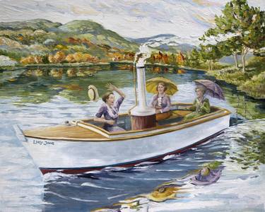 Original Expressionism Boat Paintings by Paula McHugh