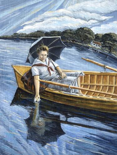 Original Expressionism Boat Paintings by Paula McHugh