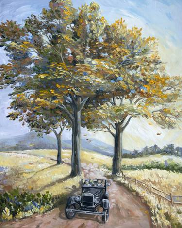 Original Automobile Painting by Paula McHugh