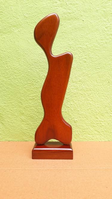 Modern Wood sculpture -Made by Teak wood and polished thumb