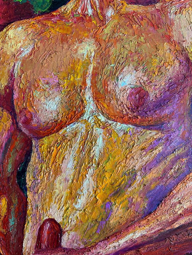 Original Impressionism Erotic Painting by Maxim Bondarenko