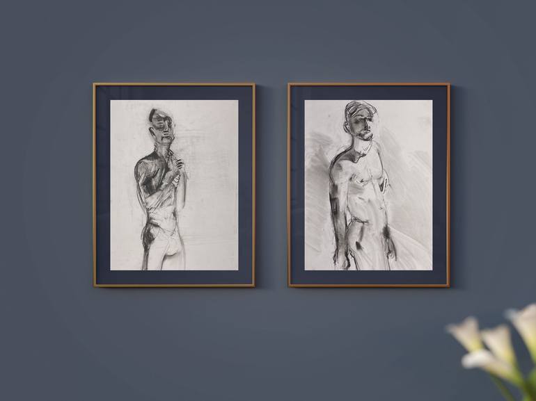 Original Figurative Nude Drawing by Maxim Bondarenko