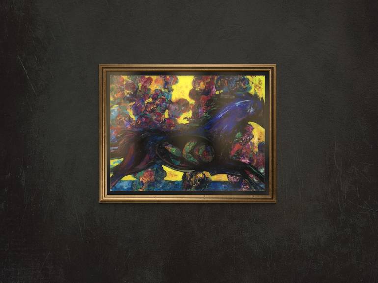 Original Art Deco Horse Painting by Maxim Bondarenko