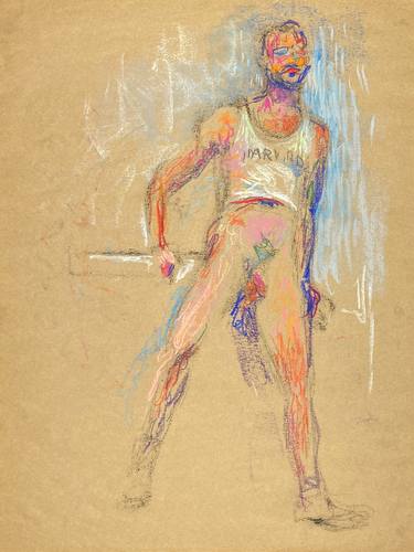 Original Expressionism Erotic Drawings by Maxim Bondarenko