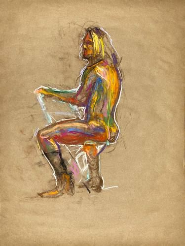 Original Expressionism Nude Drawings by Maxim Bondarenko