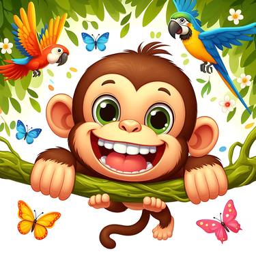 Smile Monkey Wall Art: Adding Playful Charm to Your Space thumb