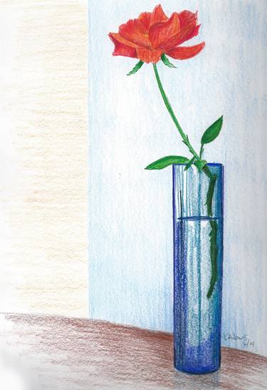 Rose in Blue Vase thumb
