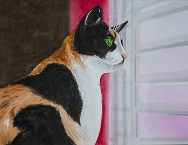 Original Fine Art Cats Paintings by Kendrick Adams