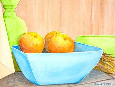 Oranges in a Blue Bowl thumb