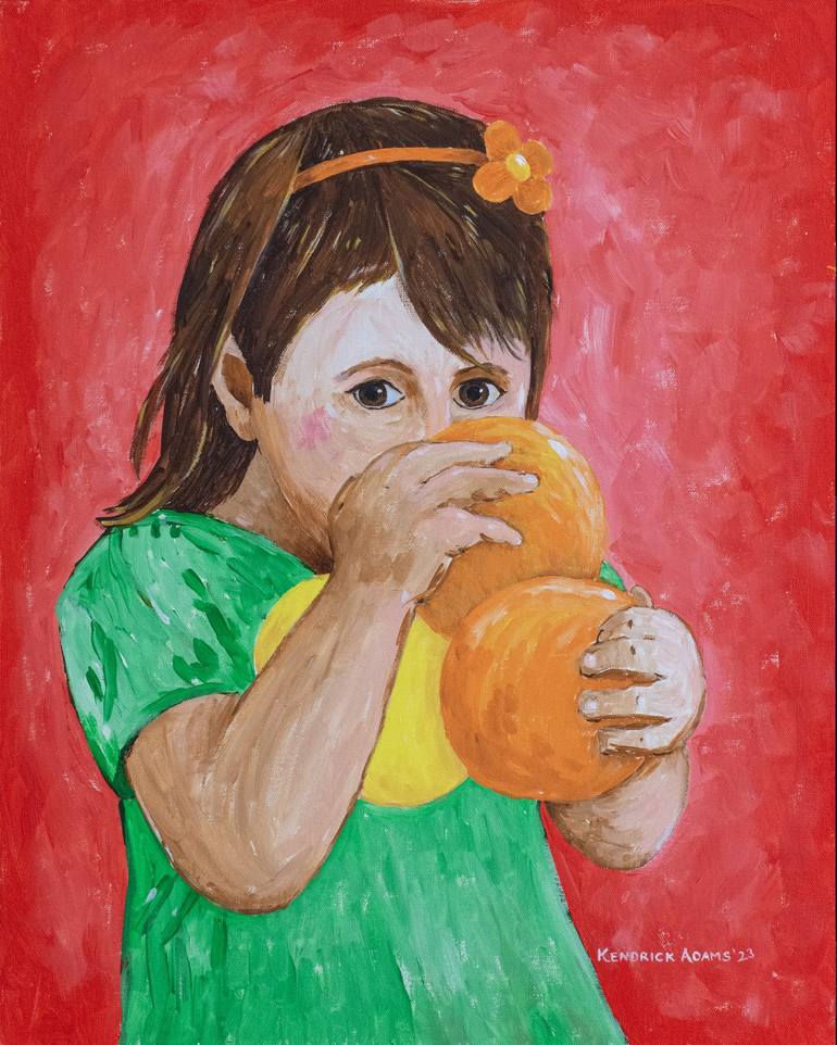 shy girl painting