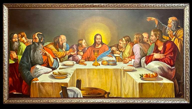 The Last Supper Painting by Oleksandr Cherniavskyi | Saatchi Art