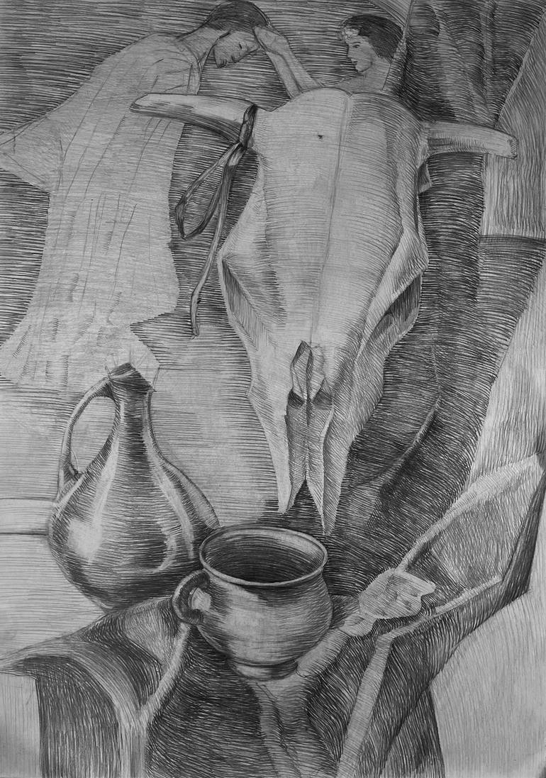 Still life with a bull skull - Print
