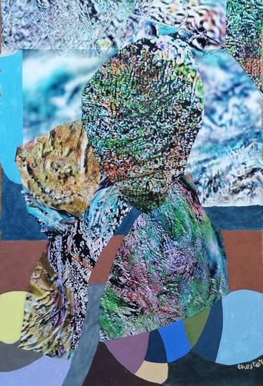 Original Conceptual Abstract Collage by Richard Raveen Chester