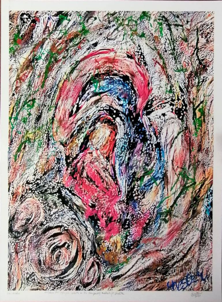 Original Abstract Mixed Media by Richard Raveen Chester