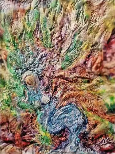 Original Abstract Expressionism Fantasy Mixed Media by Richard Raveen Chester