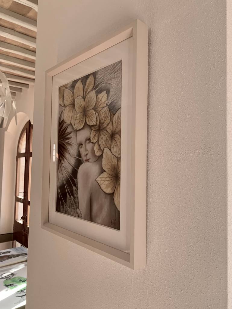 Original Contemporary Floral Drawing by Maria Romano