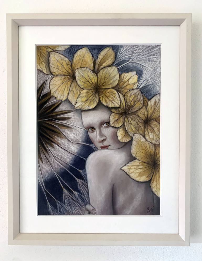 Original Contemporary Floral Drawing by Maria Romano