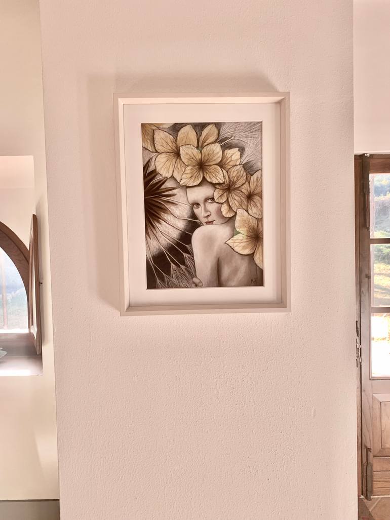 Original Contemporary Floral Drawing by Maria Romano
