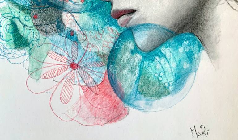 Original Contemporary Women Drawing by Maria Romano