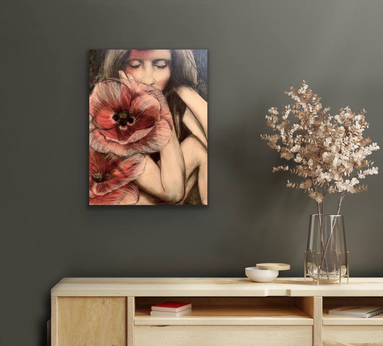 Original Conceptual Floral Mixed Media by Maria Romano