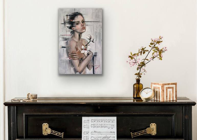 Original Contemporary Floral Painting by Maria Romano