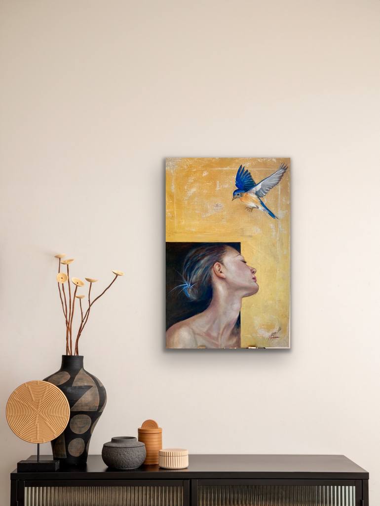 Original Expressionism Women Painting by Maria Romano