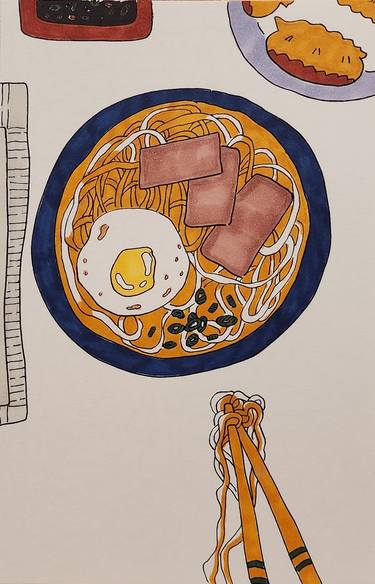 Original Abstract Expressionism Food Drawings by Jasmine Elizabeth