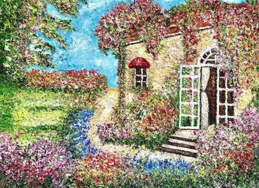 Original Garden Paintings by Rawia Ghandour Zantout
