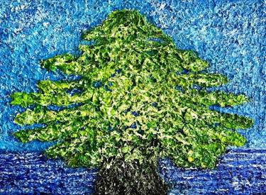 Original Tree Painting by Rawia Ghandour Zantout