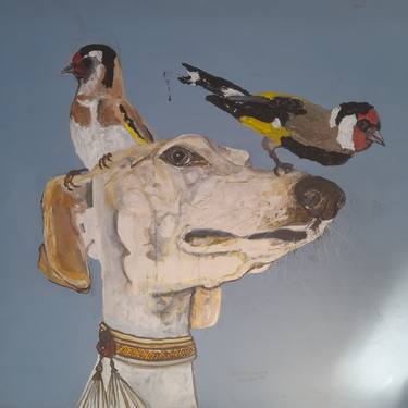 Original Dogs Paintings by Jonathan Monk