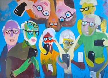 Original Dada People Paintings by Jonathan Monk