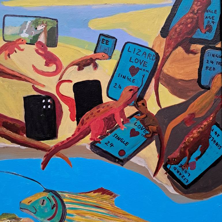 Original Surrealism Animal Painting by Jonathan Monk