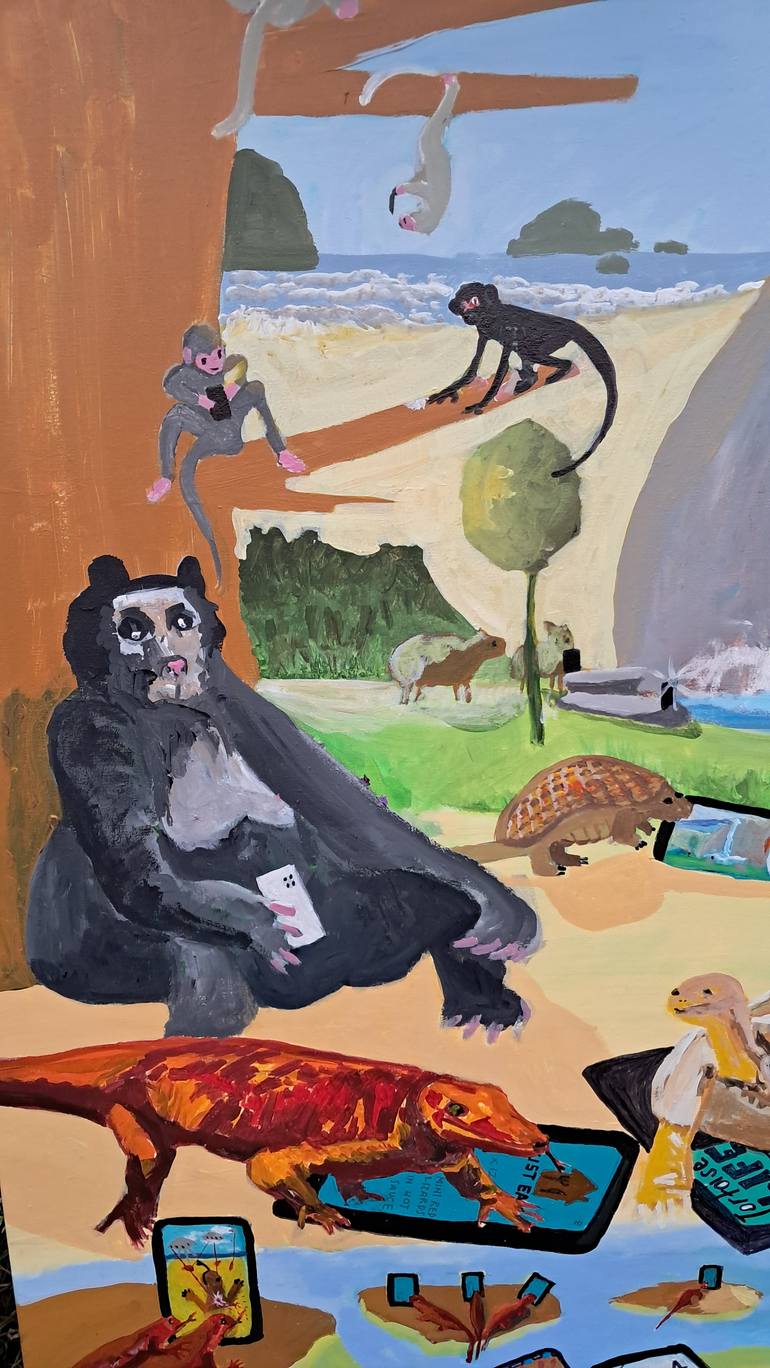 Original Surrealism Animal Painting by Jonathan Monk