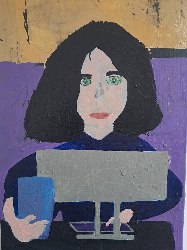 Original Modernism People Painting by Jonathan Monk