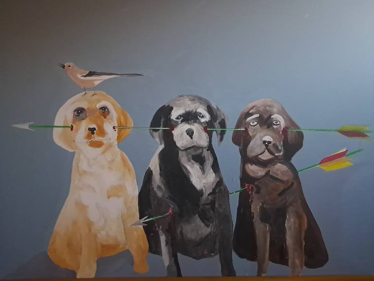 Original Conceptual Animal Painting by Jonathan Monk