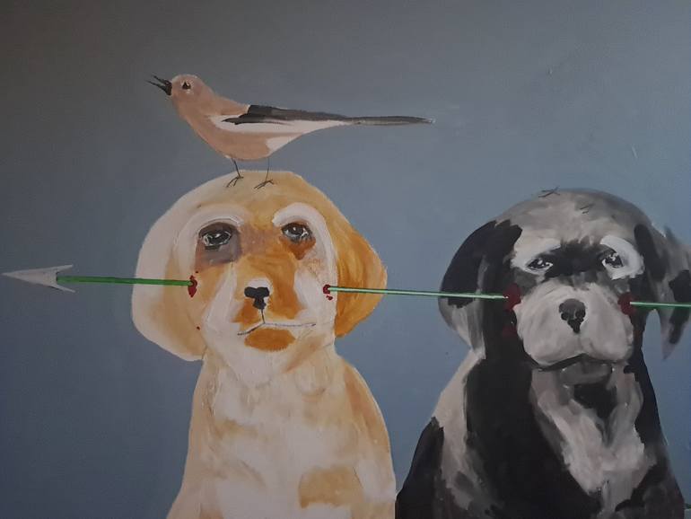 Original Conceptual Animal Painting by Jonathan Monk