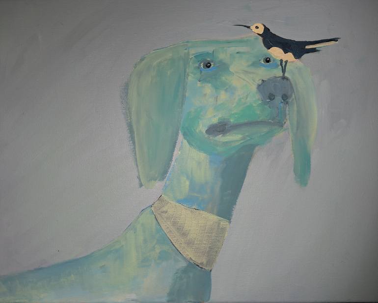 Original Abstract Expressionism Animal Painting by Jonathan Monk