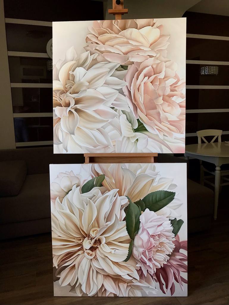 Original Minimalism Floral Painting by Tanya Golodynska