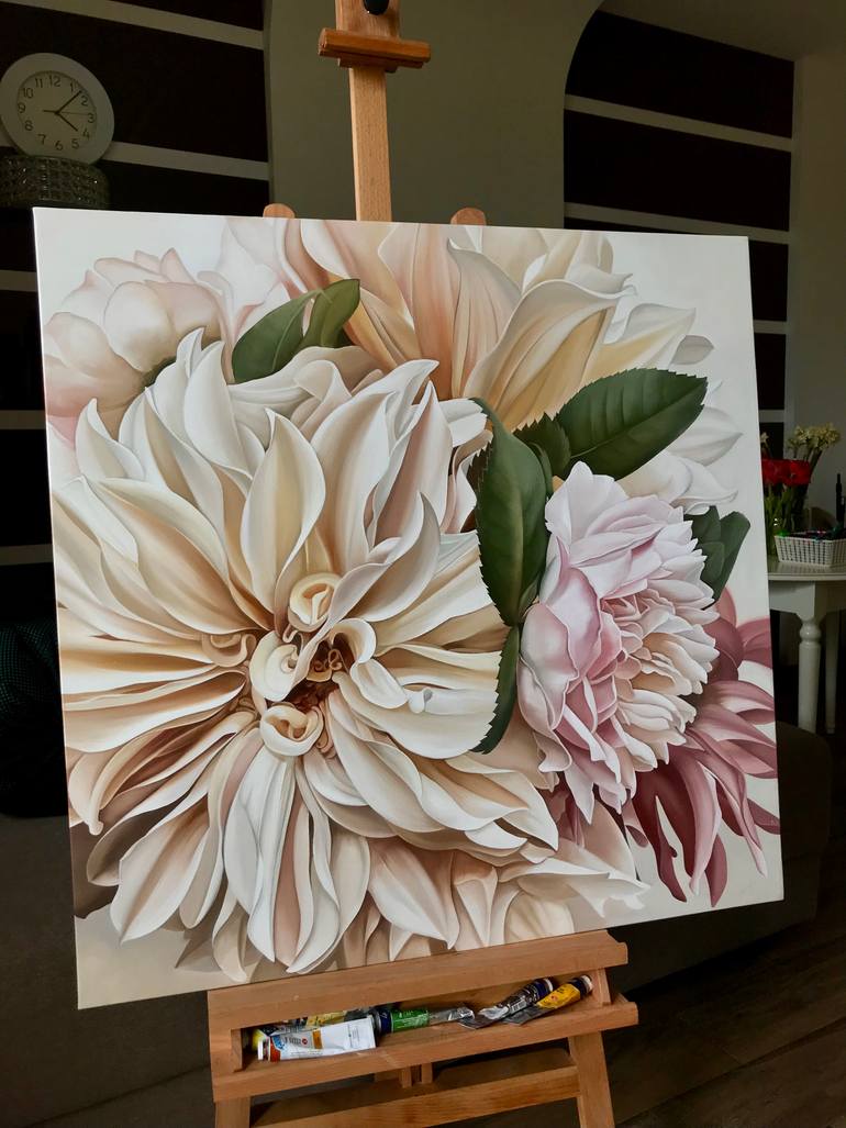 Original Minimalism Floral Painting by Tanya Golodynska